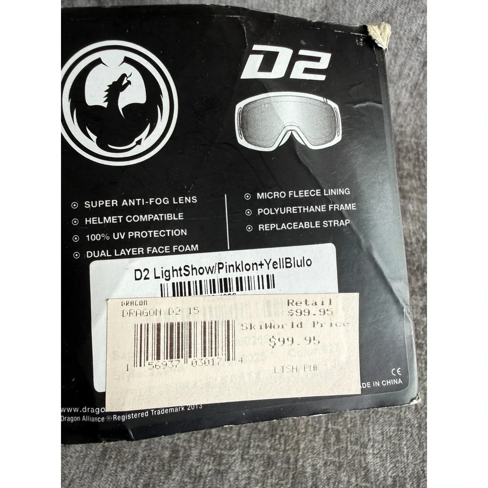 Dragon Alliance D2 Snow Goggles Tie Dye Frame With Extra Bonus‎ Lens & Bag